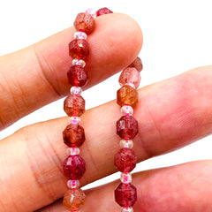 6mm Lantern Cut Cherry Quartz