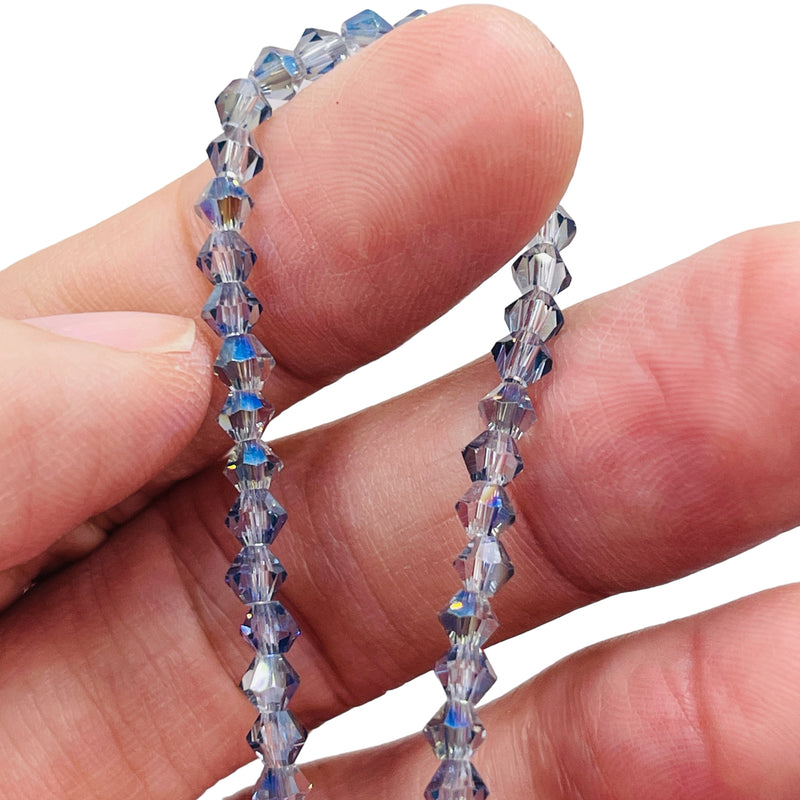 4mm Thunder Polish Glass Crystal Bicone Magic Blue