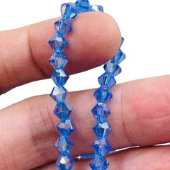 6mm Thunder Polish Glass Crystal Bicone Lt. Sapphire AB