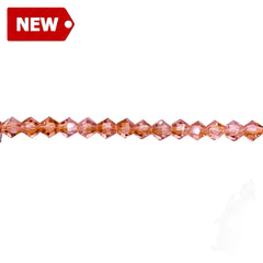 4mm Thunder Polish Glass Crystal Bicone Peach Champagne