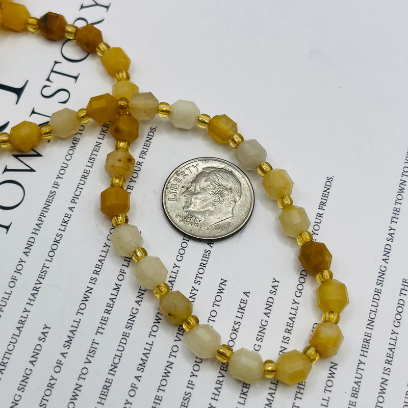 6mm Lantern Cut Yellow Jade