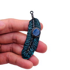 Kyanite Feather Pendant