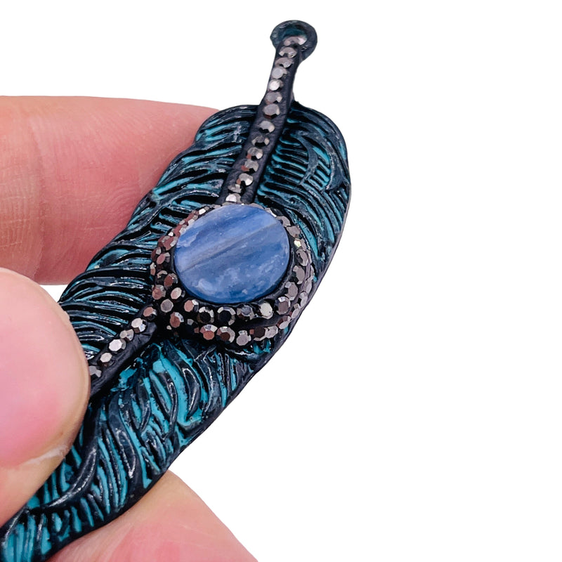 Kyanite Feather Pendant