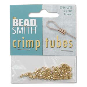 Crimp Tube 2mm Gold 100 PCS