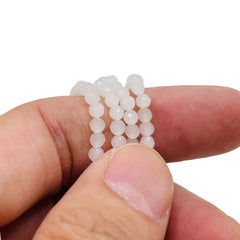 3mm Thunder Polish Round Cut White Jade