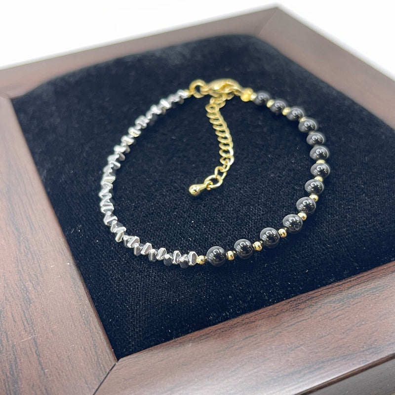 Black Tourmaline and Hematite Elegant Bracelet Kit