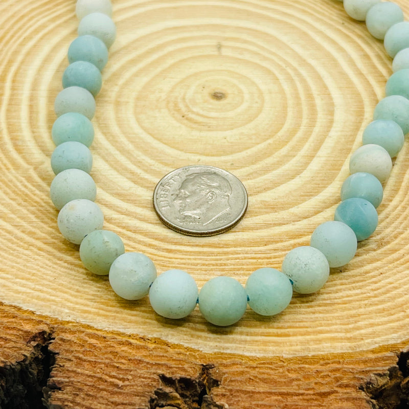 8mm Round Matt Amazonite