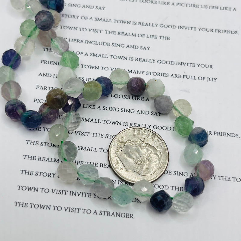 6mm Faceted Tear Drop Side Drilled Fluorite