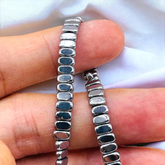 6x3mm Oval Hematite Rhodium