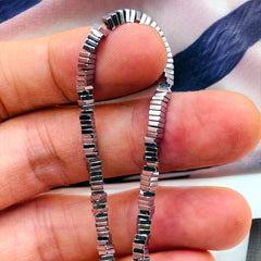 3x1mm Square Hematite Rhodium