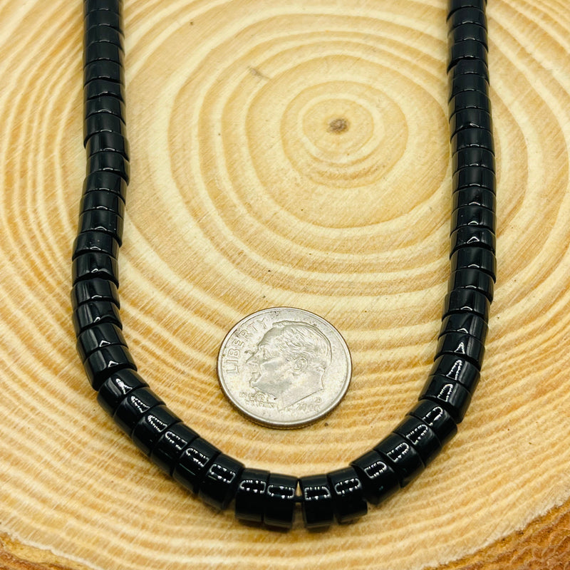 6x3mm Disc Black Agate