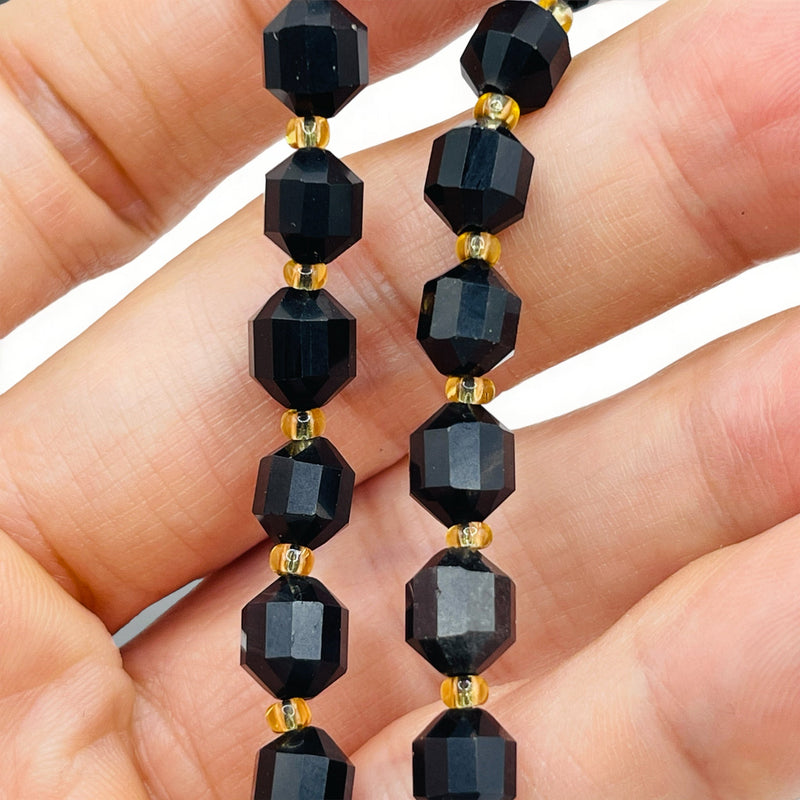 8mm Lantern Cut Black Tourmaline