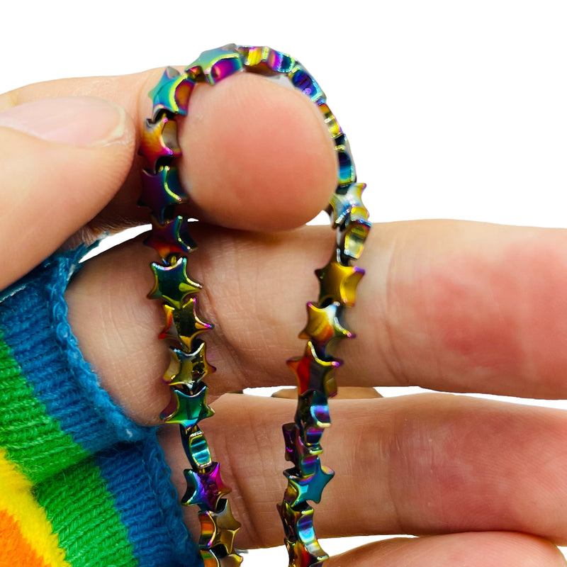 6mm Star Hematite Rainbow