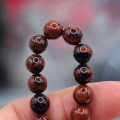 8mm Round Mahogany Obsidian