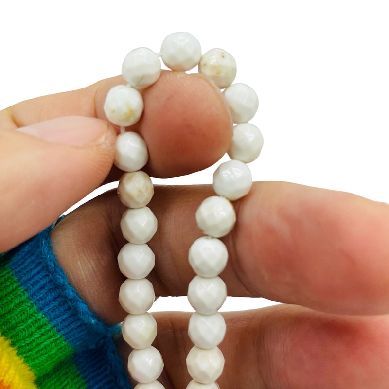 6mm Faceted Round Howlite