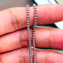 2mm Round Hematite Rhodium