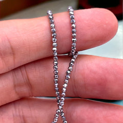 2mm Round Cut Hematite Rhodium