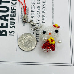 Handmade Beaded Kitty with Strap