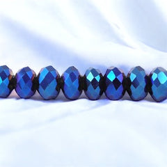 4mm Thunder Polish Glass Crystal Roundel Cut Blue Light