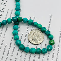 6mm Faceted Round Turquoise Dyed and Stabilized