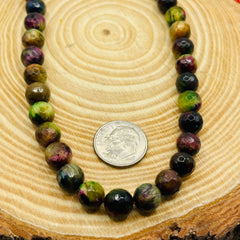 8mm Round Cut Rainbow Tiger Eye