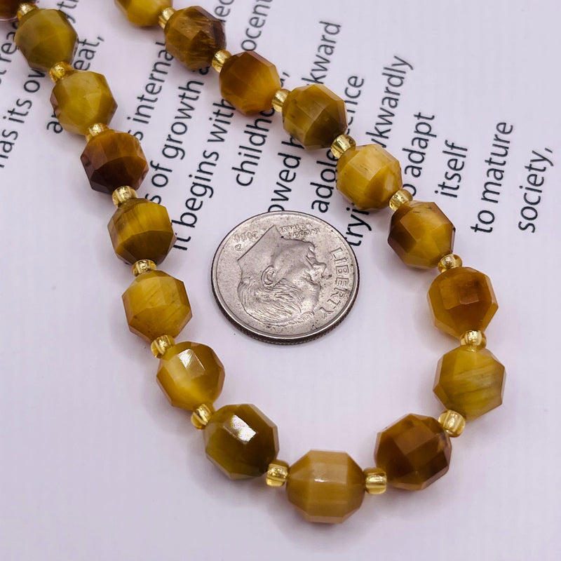 8mm Lantern Cut Tiger Eye