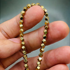 4mm Round Cut Hematite Gold