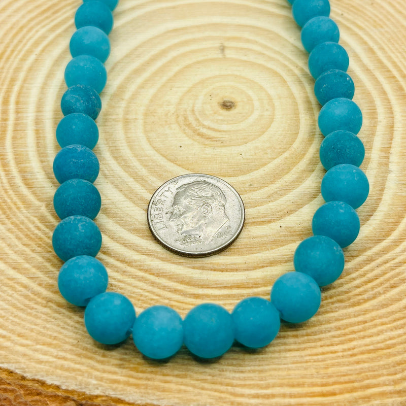 8mm Round Matt Dyed Jade