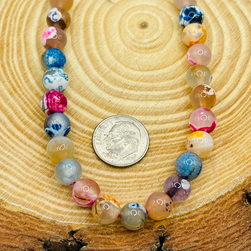 8mm Round Fancy Fire Agate