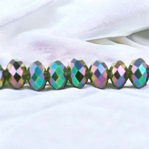 4mm Thunder Polish Glass Crystal Roundel Cut Rainbow Light