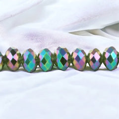 4mm Thunder Polish Glass Crystal Roundel Cut Rainbow Light