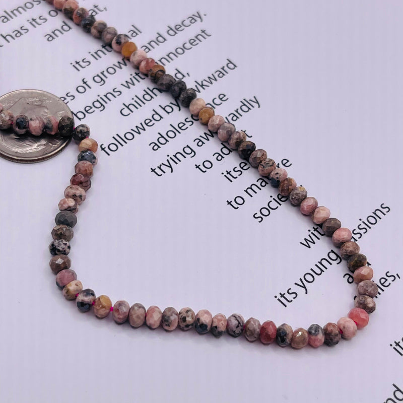 4x3mm Roundel Faceted Rhodochrosite