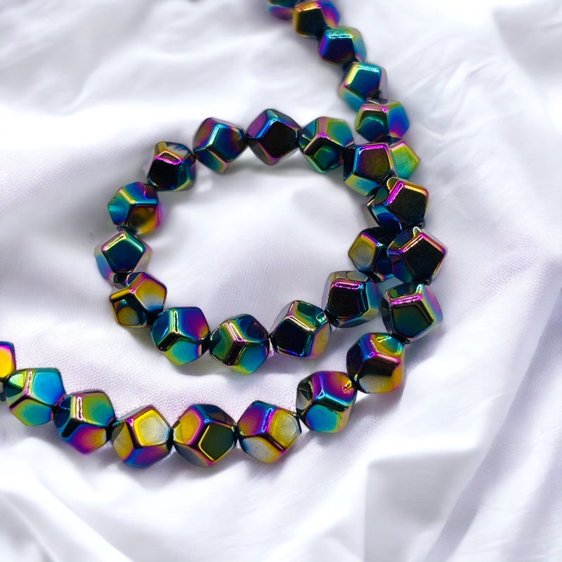 6mm Pentagon Hematite Rainbow