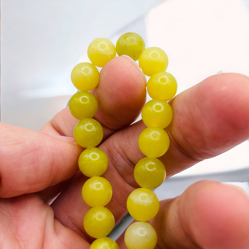 8mm Round Lemon Jade