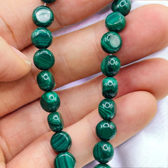 8mm Coin Malachite