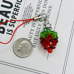 Handmade Beaded Strawberry with Strap