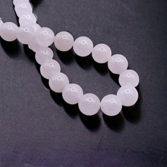 8mm Round White Jade