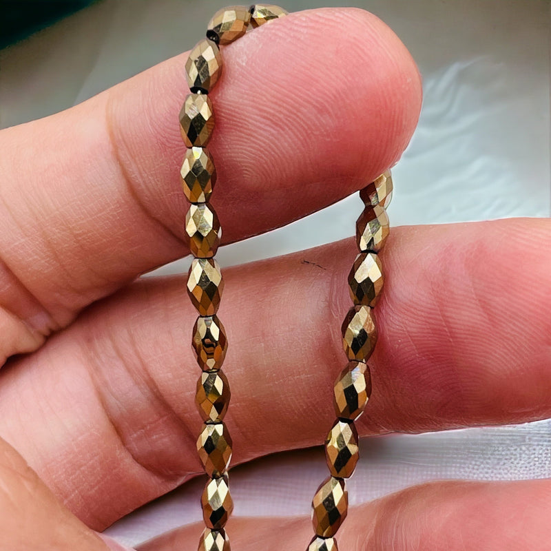 5x3mm Oval Hematite Gold