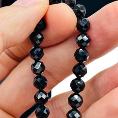 8mm Round Cut Black Spinel