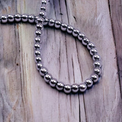 3mm Round Hematite Rhodium