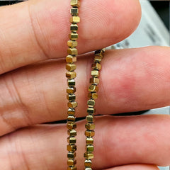 2mm Lantern Hematite Gold