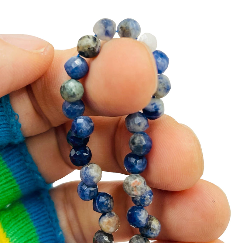 6mm Round Cut Side Drilled Sodalite