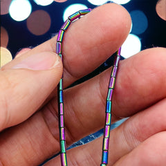 4x2mm Tube Hematite Rainbow