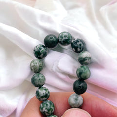 8mm Round Green Spot Jasper