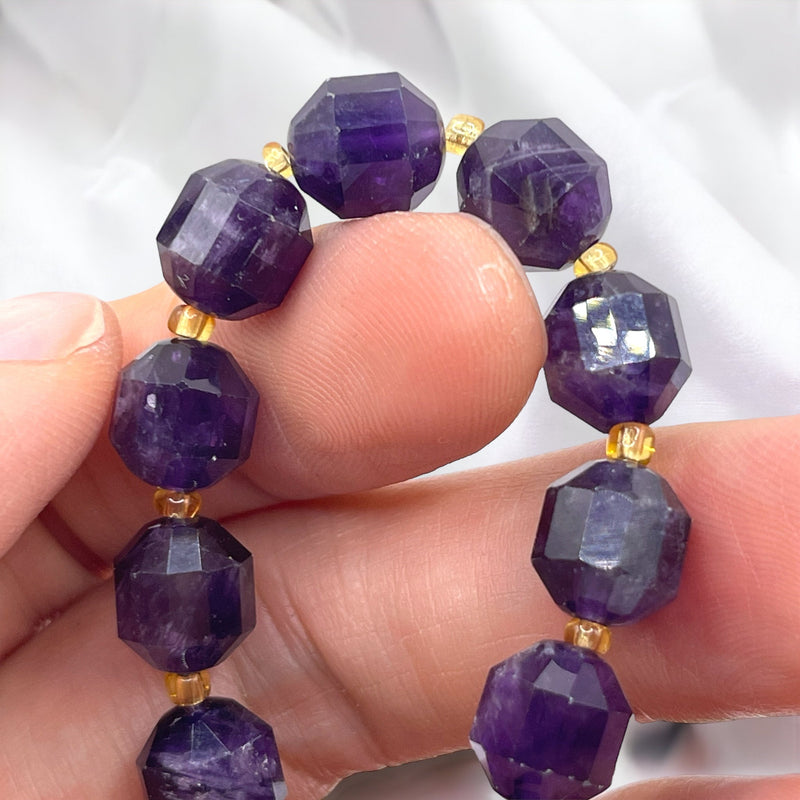 10mm Lantern Cut Amethyst