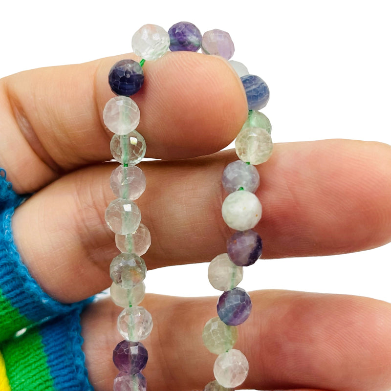 6mm Faceted Tear Drop Side Drilled Fluorite