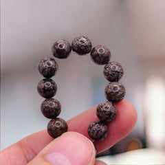 8mm Round Red Snowflake Jasper