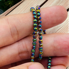 3mm Round Hematite Rainbow