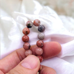 8mm Round Plum Blossom Jade