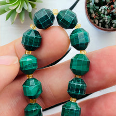 10mm Lantern Cut Malachite